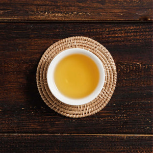 li shan pear mountain tea liquor in cup